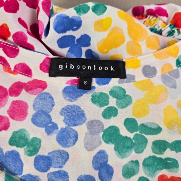 Gibsonlook Multicolor Polka Dot Smocked Waist Mini Dress‎ Womens S Rainbow - Picture 3 of 8